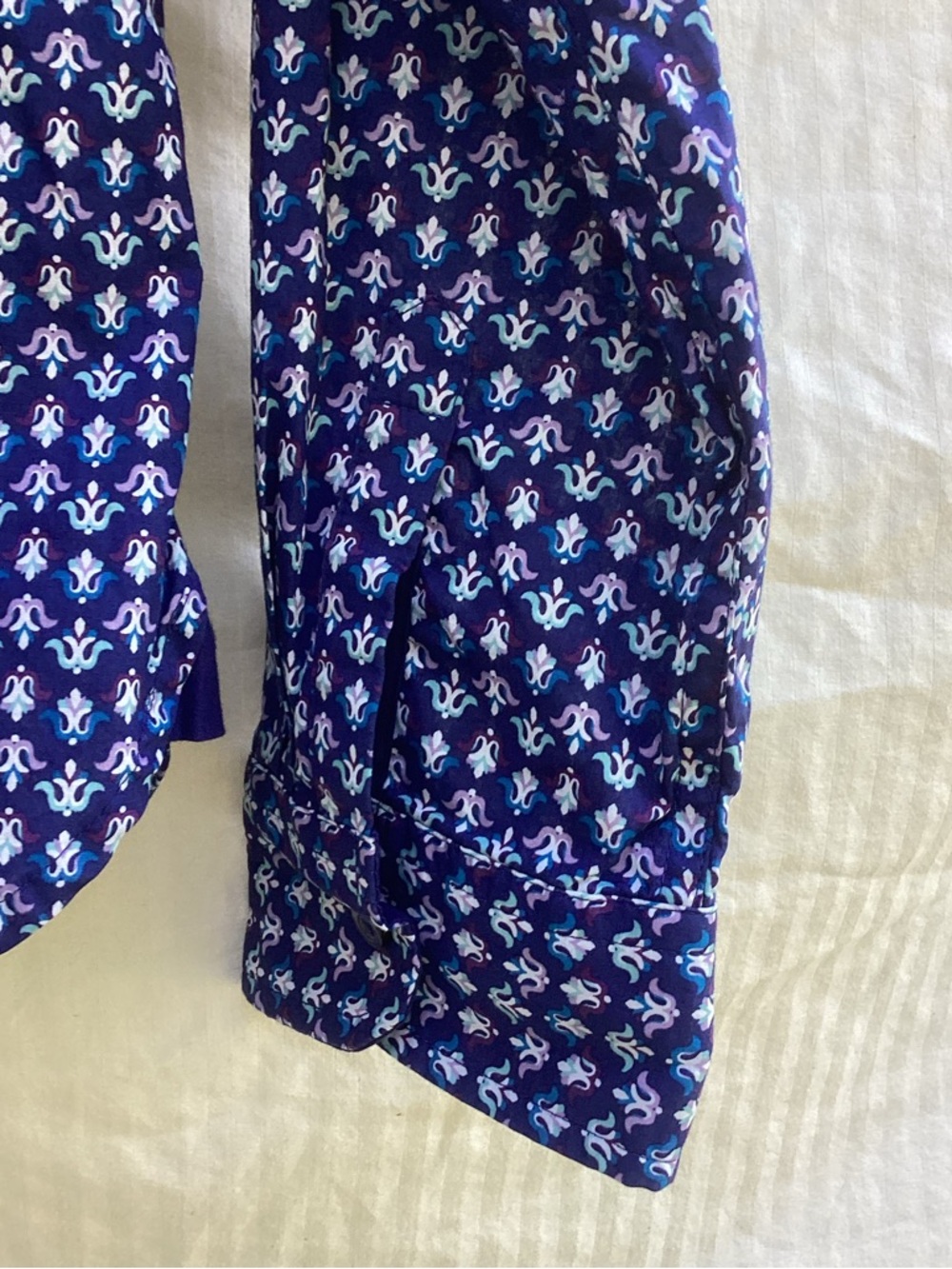 Talbots Blue Printed Button-Down Shirt, size medium - Picture 6 of 9